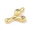 Rack Plating Brass Micro Pave Cubic Zirconia Pendants KK-A200-24G-Y-2