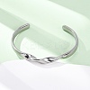 304 Stainless Steel Cuff Bangles for Women BJEW-D361-03P-2