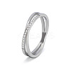 304 Stainless Steel Micro Pave Clear Cubic Zirconia Finger Rings for Women FS-WG1B662-08-2