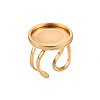 201 Stainless Steel Cuff Ring Findings STAS-S080-040E-G-1