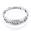 Non-Tarnish 304 Stainless Steel Word Good Luck Adjustable Ring for Women RJEW-T027-13P-3