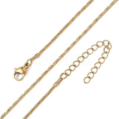 1.2MM 304 Stainless Steel Boston Link Chain Necklaces NJEW-D328-01G-03-1