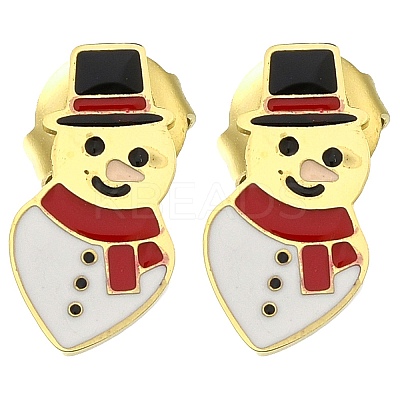 Ion Plating(IP) 304 Stainless Steel Enamel Stud Earrings EJEW-I316-04G-06-1