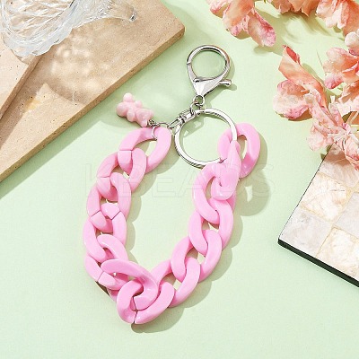 Acrylic Curb Chain Keychain KEYC-JKC00632-04-1