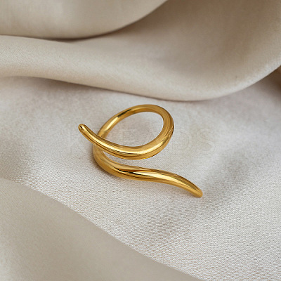Minimalist 304 Stainless Steel Open Cuff Rings for Women VA6115-1