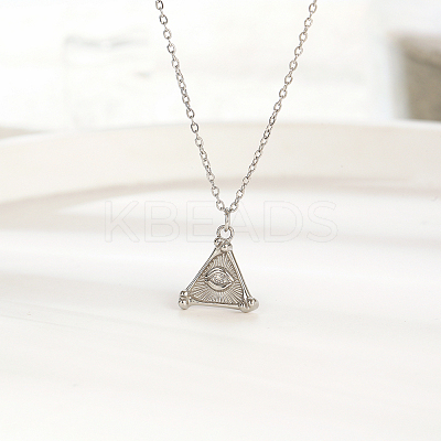 Elegant 304 Stainless Steel Triangle Pendant Necklace for Women's Daily Wear YJ9292-2-1
