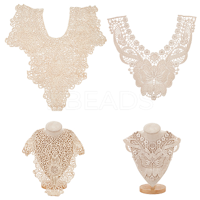 2Pcs 2 Styles Polyester Computerized Embroidery Collar DIY-BC0006-62-1