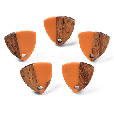 Resin & Walnut Wood Stud Earring Findings MAK-N032-023A-1