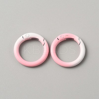 Gradient Color Zinc Alloy Spring Gate Rings PALLOY-WH0001-82I-1