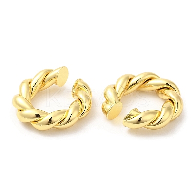 Rack Plating Brass Twist Rope Cuff Earrings for Women EJEW-D059-09G-1