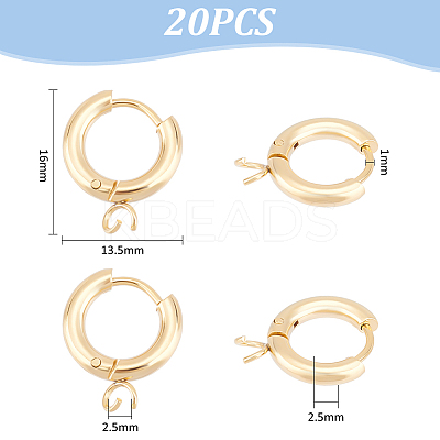 20Pcs 201 Stainless Steel Huggie Hoop Earring Findings STAS-UN0056-86-1