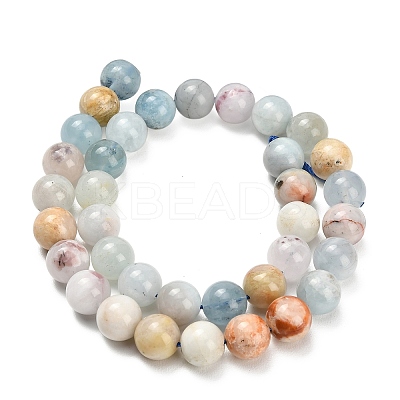 Natural Aquamarine Beads Strands G-F591-29A-10mm-04-1