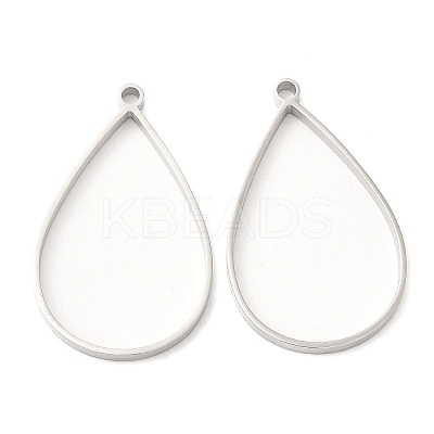 Non-Tarnish 304 Stainless Steel Open Back Bezel Teardrop Pendants LS-STAS-Z040-11A-P-1