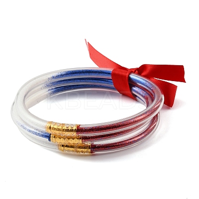 Independence Day PVC Plastic Glitter Powder Multi-Strand Bangles PL-H002-01A-1