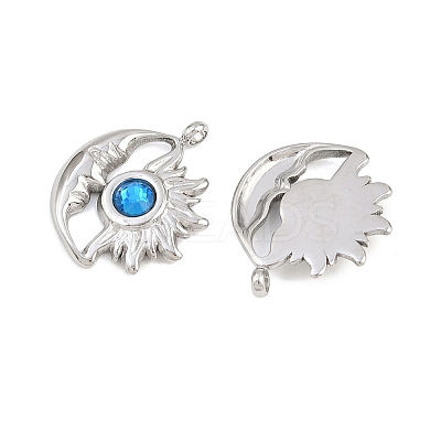 304 Stainless Steel Rhinestone Pendants STAS-Z166-24P-09-1