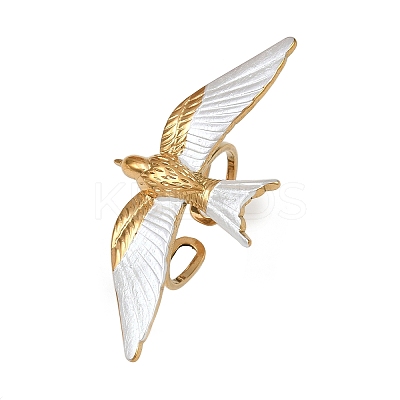 304 Stainless Steel Open Cuff Rings for Women RJEW-A081-01B-G-1