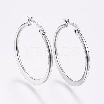 Tarnish Resistant 304 Stainless Steel Hoop Earrings LS-EJEW-F105-21P-1