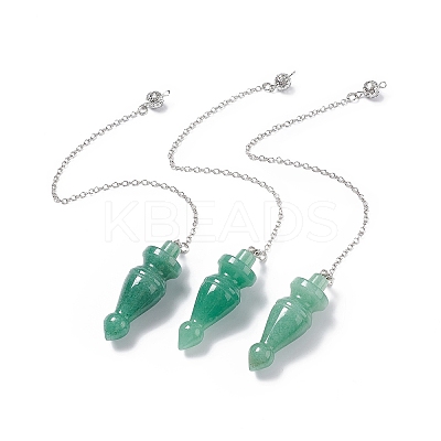Mixed Natural & Synthetic Gemstone Pointed Dowsing Pendulums AJEW-B020-03P-1