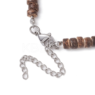 Summer Beach Natural Red Jasper & Synthetic Turquoise & White Shell & Coconut Beaded Necklaces NJEW-JN05011-1