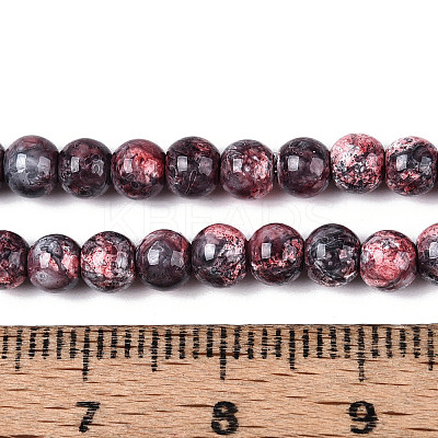 Baking Paint Glass Beads Strands X-DGLA-N016-4mm-04-1
