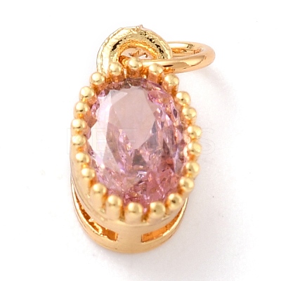 Real 18K Gold Plated Brass Inlaid Cubic Zirconia Charms ZIRC-L100-079G-07-1
