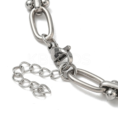 Non-Tarnish 304 Stainless Steel Oval Link Chain Bracelets for Women LS-BJEW-B092-08P-01-1