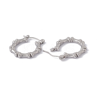 Non-Tarnish 304 Stainless Steel Dog Bone Wrap Hoop Earrings for Women EJEW-E199-05P-1