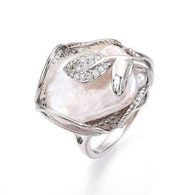 Natural Baroque Pearl Ring PEAR-N020-06Z-1