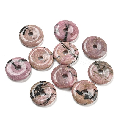 Natural Rhodonite China Safety Buckle Pendants G-B052-01-1