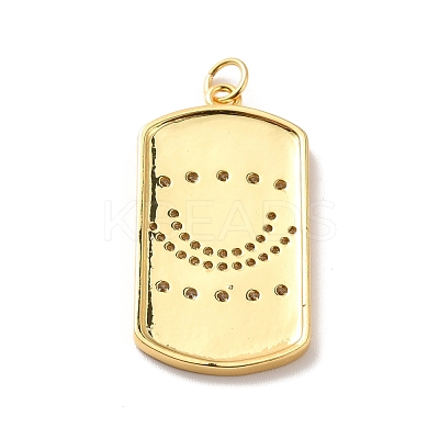 Rack Plating Brass Micro Pave Cubic Zirconia Pendants KK-M230-37G-1