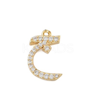 Rack Plating Brass Micro Pave Clear Cubic Zirconia Pendants KK-A224-03A-G-1