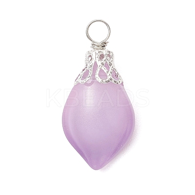 Imitation Jade Glass Pendants PALLOY-JF05025-01-1