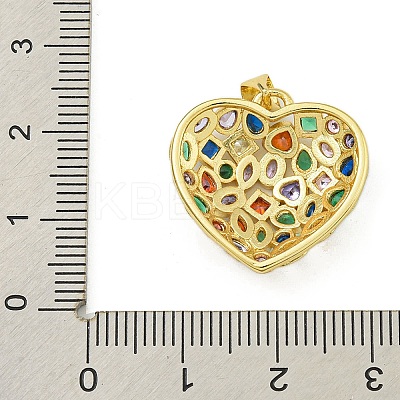 Rack Plating Brass Pave Cubic Zirconia Pendants KK-U029-08G-03-1