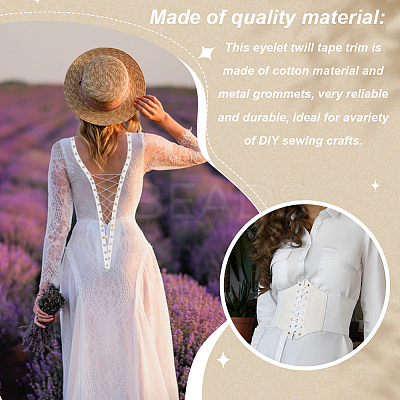5 Yards Cotton Ribbons with Eyelet Rings OCOR-GA0001-77A-1