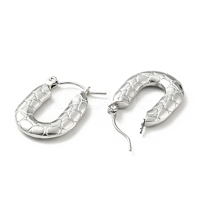 Non-Tarnish 304 Stainless Steel Rectangle Chunky Hoop Earrings for Women LS-EJEW-G293-05P-1