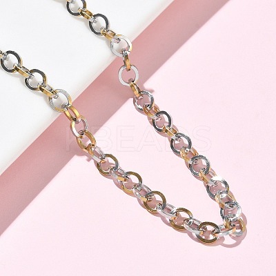 304 Stainless Steel Rolo Chain Necklaces NJEW-Z102-01GP-1