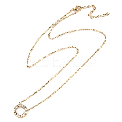 Ring PVD Vacuum Plating 304 Stainless Steel Crystal Rhinestone Pendant Necklaces & Bracelets & Stud Earrings Sets for Women SJEW-C004-09G-01-1