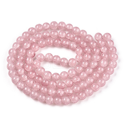 Baking Paint Crackle Glass Beads Strands X-DGLA-Q023-8mm-YS7-1