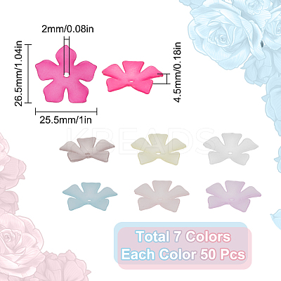 350Pcs 7 Colors Transparent Acrylic Bead Caps MACR-SP0001-14-1