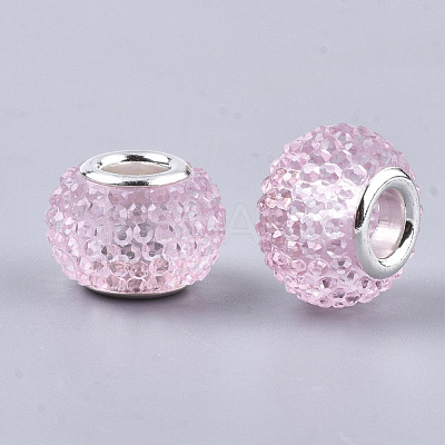 Resin Rhinestone European Beads RPDL-T002-03I-1