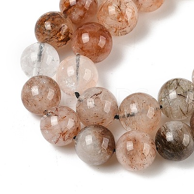 Natural Black Gold Rutilated Quartz Beads Strands G-H093-B02-10MM-1