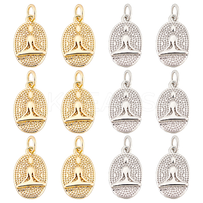 20Pcs 2 Colors Brass Pendants KK-BC0009-56-1