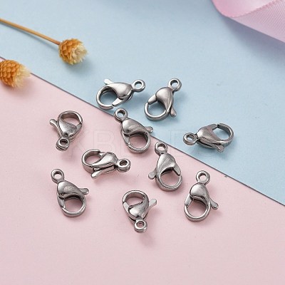Tarnish Resistant 304 Stainless Steel Lobster Claw Clasps X-STAS-AB12-1