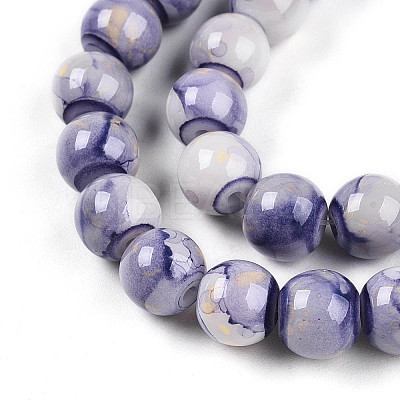 Baking Paint Glass Beads Strands X-DGLA-N003-8mm-C08-1