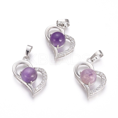 Natural & Synthetic Mixed Gemstone Pendants G-L512-O-1