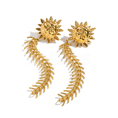 Sun 304 Stainless Steel Tassel Stud Earrings EC2553-1