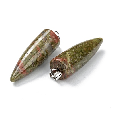 Natural Unakite Pointed Pendants G-D040-01P-B01-1