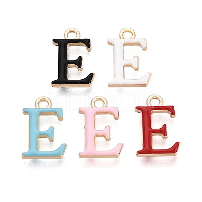 Rack Plating Alloy Enamel Pendants ENAM-T024-53E-G-1