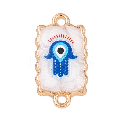 Alloy Blue Enamel Connector Charms ENAM-Z012-02B-G-1