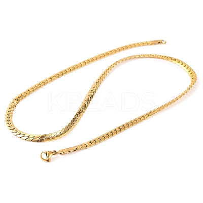 304 Stainless Steel Twist Chain Necklaces for Women NJEW-G140-08B-G-1